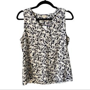 J.Crew Factory Sleeveless Printed V-Neck Blouse